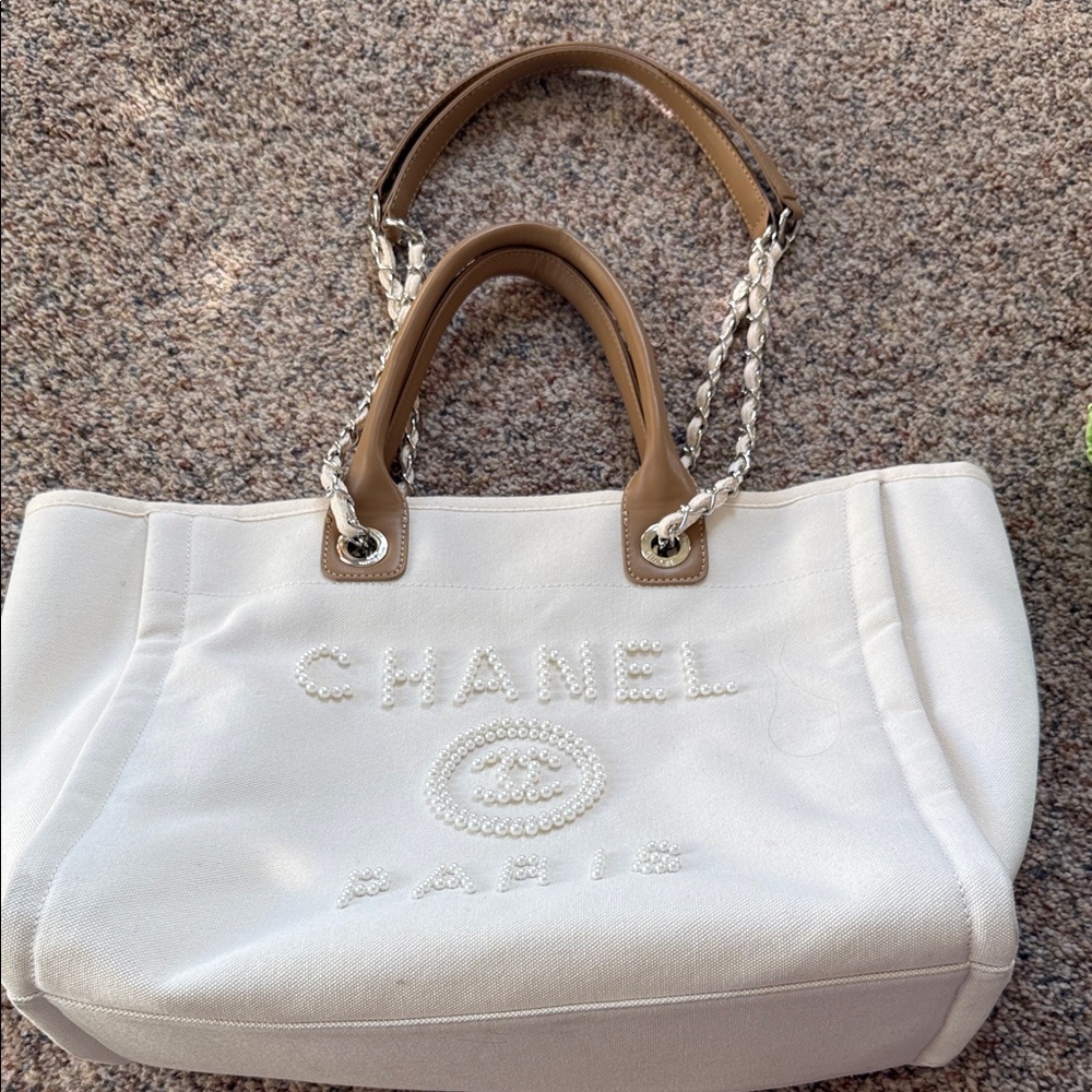 CC Cream and Brown Tote Bag